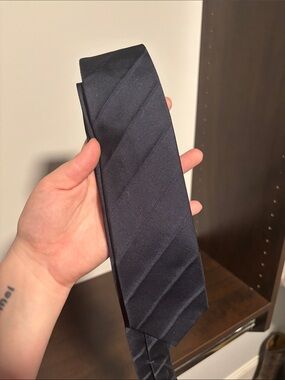UMAN by Caruso Black Classic Men's Solid Navy Tie